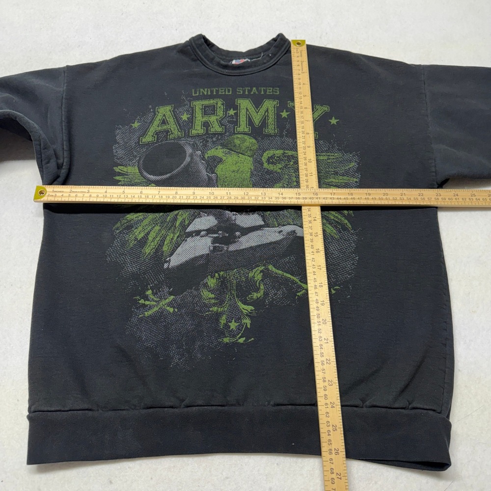 Vintage US Army Sweatshirt Graphic Tank Eagle USA Made Cotton Black Mens Size M - Picture 8 of 12
